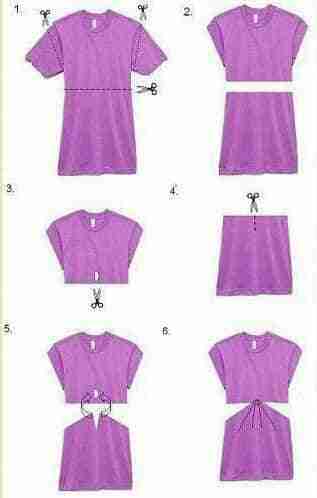 Cómo reciclar una vieja remera 4 "Fuente: Pinterest"