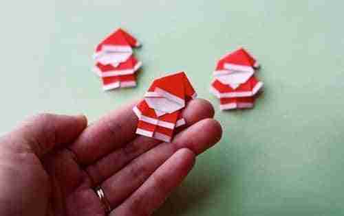 Santa Claus en origami para decorar